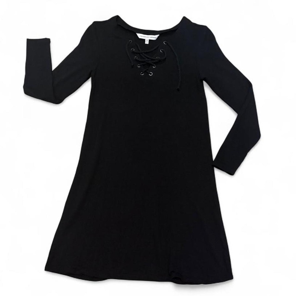 Whimsigoth Lace Up Black Mini Dress Cupcakes & Cashmere XS Indie Sleaze LBD